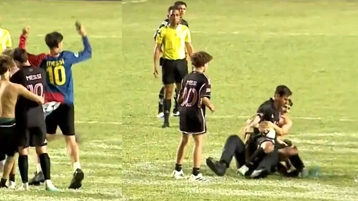 fans knocked down Lionel Messi, there was a fight, the two played in black… (video)